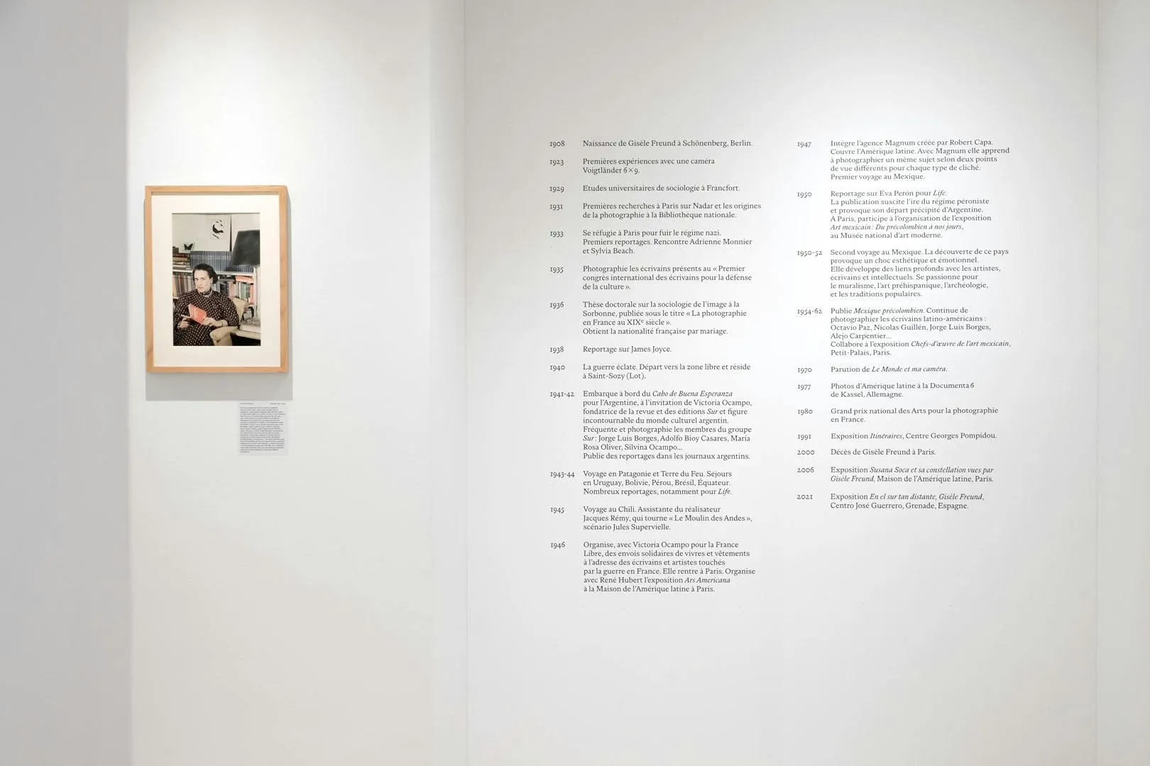 Signalétique de l'exposition Gisèle Freund – Textes