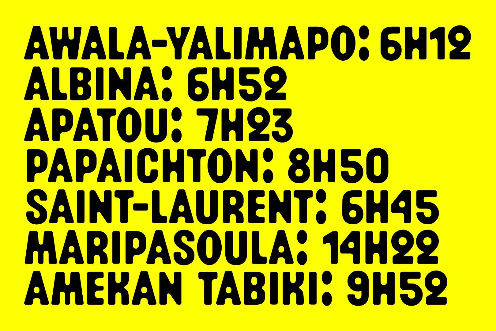 Maroni – Specimen typographique